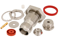 PE4467 - TNC Female Bulkhead Connector Clamp/Solder Attachment For RG178, RG196, .480 inch D Hole