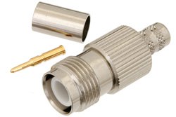 PE44671 - RP-TNC Female Connector Crimp/Solder Attachment for PE-C240, RG8X, .240 inch, LMR-240, LMR-240-DB, LMR-240-UF