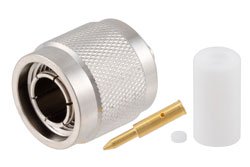 PE44708 - TNC Male Connector Solder Attachment for PE-SR405AL, PE-SR405FL, PE-SR405FLJ, PE-SR405TN, RG405