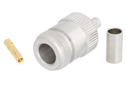 PE44789 - N Female Connector Crimp/Solder Attachment For RG223, RG142, RG400, RG55, White Bronze