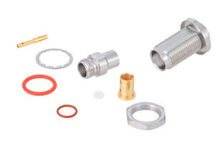 PE44811 - TNC Female Bulkhead Mount Precision Connector Clamp/Solder Attachment for PE-P142LL