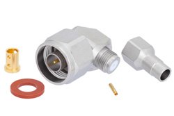 PE44816 - N Male Right Angle Precision Connector Clamp/Solder Attachment for PE-P142LL