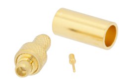 PE44874 - MMCX Plug Connector Crimp/Solder Attachment For RG188-DS, RG316-DS