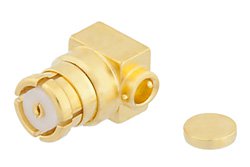 PE44911 - SMP Female Right Angle Connector Solder Attachment for PE-047SR, PE-SR047FL, PE-SR047AL