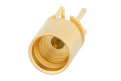 SMP Male Full Detent Connector Solder Attachment Through Hole PCB Right Angle Center Contact