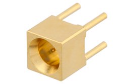 SMP Male Smooth Bore Connector Solder Attachment Thru Hole PCB Catchers Mitt with 0.170 Pin Length