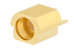 PE44969 - Mini SMP Male Full Detent Connector Solder Attachment Edge Launch PCB