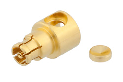 PE44972 - Mini SMP Female Right Angle Connector Solder Attachment for PE-SR405AL, PE-SR405FL, PE-SR405FLJ, PE-SR405TN, RG405