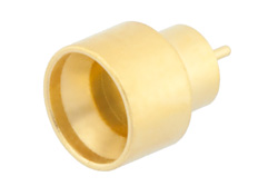 PE44973 - Mini SMP Male Full Detent Hermetically Sealed Connector Solder Attachment Solder Mount Pin Terminal, .050 inch Pin Length Full Radius