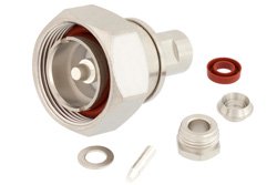 PE45037 - 7/16 DIN Male Connector Clamp/Solder Attachment for RG58, RG55, RG141, RG142, RG223, RG400