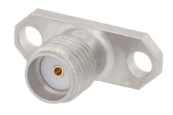 PE45054 - SMA Female Field Replaceable Connector 2 Hole Flange Mount .020 inch Pin
