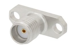 PE45055 - SMA Female Field Replaceable Connector 2 Hole Flange Mount .036 inch Pin