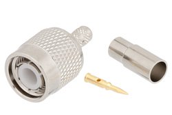 PE45065 - TNC Male Connector Crimp/Solder Attachment for RG122, RG58 Plenum, RG58-P