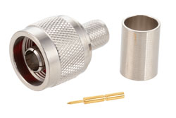 PE4510 - 75 Ohm N Male Connector Crimp/Solder Attachment for RG11A/U, RG144, RG216