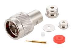 PE4513 - 75 Ohm N Male Connector Clamp/Solder Attachment For RG179, RG187