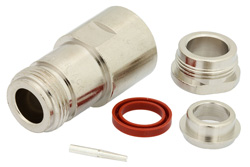 PE4515 - 75 Ohm N Female Connector Clamp/Solder Attachment for RG11, RG144, RG216, .480 inch D Hole