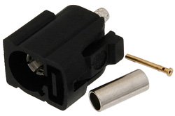 PE45176 - FAKRA Jack Connector Crimp/Solder Attachment for RG188-DS, RG316-DS, Black Color