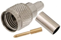 PE4521 - Mini UHF Male Connector Crimp/Solder Attachment For RG55, RG141, RG142, RG223, RG400