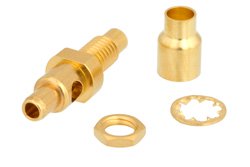 PE45210 - SMC Jack Bulkhead Mount Connector Solder Attachment for RG405, PE-SR405FL, PE-SR405AL, .177 inch D Hole