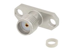 PE45217 - SMA Female Field Replaceable Connector With EMI Gasket 2 Hole Flange Mount .012 inch Pin