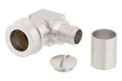 PE45223 - QN Male Right Angle Snap-On Connector Crimp/Solder Attachment for LMR-400, PE-C400, LMR-400-DB