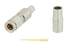 PE45228 - 75 Ohm 1.0/2.3 Plug Push-On Connector Crimp/Crimp Attachment for Belden 1855A