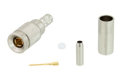 PE45233 - 75 Ohm 1.0/2.3 Plug Push-On Connector Crimp/Crimp Attachment for RG179-DS