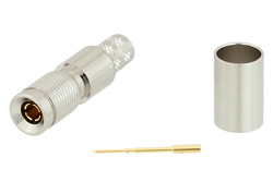 PE45235 - 75 Ohm 1.0/2.3 Plug Push-On Connector Crimp/Crimp Attachment for RG6-CATV