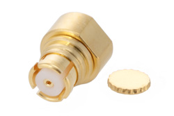 PE45249 - SMP Female Right Angle Connector Solder Attachment for PE-047SR, PE-SR047AL, PE-SR047FL, Up To 8 GHz