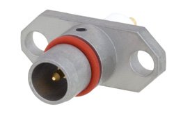 PE45342 - BMA Plug Slide-On Connector Solder Attachment 2 Hole Flange Mount Stub Terminal, .481 inch Hole Spacing, Rated to 22GHz
