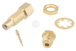 PE45371 - SSMC Jack Bulkhead Mount Connector Clamp/Solder Attachment for PE-047SR, PE-SR047AL, PE-SR047FL