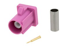 PE45404H - FAKRA Plug Connector Crimp/Solder Attachment for RG174, RG316, RG188, .100 inch, PE-B100, PE-C100, LMR-100, Violet Color
