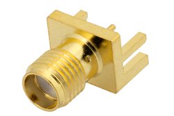 PE4542 - SMA Female Connector Solder Attachment .062 inch End Launch PCB, .030 inch Diameter