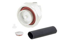 PE45425 - 7/16 DIN Male Right Angle Connector Solder Attachment for SPP-250-LLPL, Low PIM