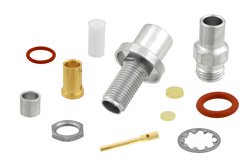 PE45441 - SMA Female Bulkhead Mount Connector Clamp/Solder Attachment for PE-P160LL