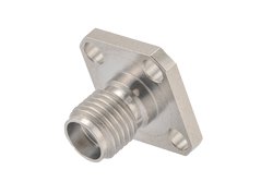 SMA Female Field Replaceable Connector 4 Hole Flange Mount 0.02 inch Pin, .340 inch Hole Spacing with Metal Contact Ring
