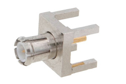 PE4559 - MCX Plug Connector Solder Attachment Thru Hole PCB, .200 inch x .052 inch Hole Spacing
