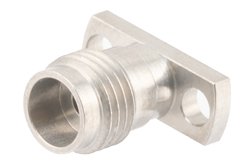 2.4mm Female Field Replaceable Connector 2 Hole Flange Mount 0.009 inch Pin, .355 inch Hole Spacing with Metal Contact Ring