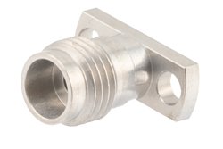 2.4mm Female Field Replaceable Connector 2 Hole Flange Mount 0.015 inch Pin, .355 inch Hole Spacing with Metal Contact Ring