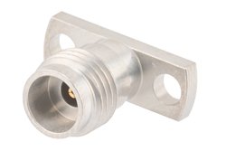 2.4mm Female Field Replaceable Connector 2 Hole Flange Mount 0.009 inch Pin, .400 inch Hole Spacing with Metal Contact Ring