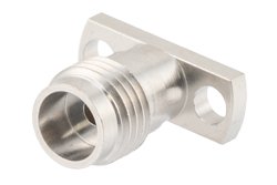 PE45632 - 1.85mm Female Field Replaceable Connector 2 Hole Flange Mount 0.009 inch Pin, .355 inch Hole Spacing with Metal Contact Ring