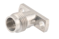 PE45633 - 1.85mm Female Field Replaceable Connector 2 Hole Flange Mount 0.009 inch Pin, .400 inch Hole Spacing with Metal Contact Ring