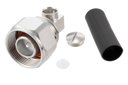 PE45651 - 4.1/9.5 Mini DIN Male Right Angle Low PIM Connector Solder Attachment for PE-1/4SFHC, SPP-250-LLPL, SPO-250, SPF-250