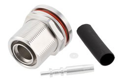 PE45663 - 7/16 DIN Female Bulkhead Mount Low PIM Connector Solder Attachment for PE-1/4SFHC, SPP-250-LLPL, SPO-250, SPF-250