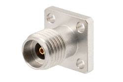 PE45702 - 2.92mm Female Field Replaceable Connector 4 Hole Flange Mount with EMI gasket, accepts 0.23mm (.009inch) pin