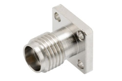 PE45703 - 2.92mm Female Field Replaceable Connector 4 Hole Flange Mount with EMI gasket, accepts 0.38mm (.015inch) pin