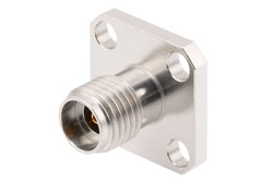 PE45704 - 2.92mm Female Field Replaceable Connector 4 Hole Flange Mount with EMI gasket, accepts 0.23mm (.009inch) pin