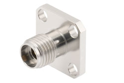 PE45705 - 2.92mm Female Field Replaceable Connector 4 Hole Flange Mount with EMI gasket, accepts 0.38mm (.015inch) pin