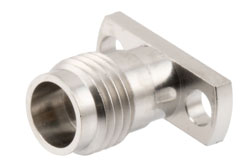 PE45716 - 1.85mm Female Field Replaceable Connector 2 Hole Flange Mount with EMI gasket, accepts 0.23mm (.009inch) pin