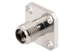 PE45719 - 2.92mm Female Field Replaceable Connector 4 Hole Flange Mount with EMI gasket, accepts 0.3mm (.012inch) pin